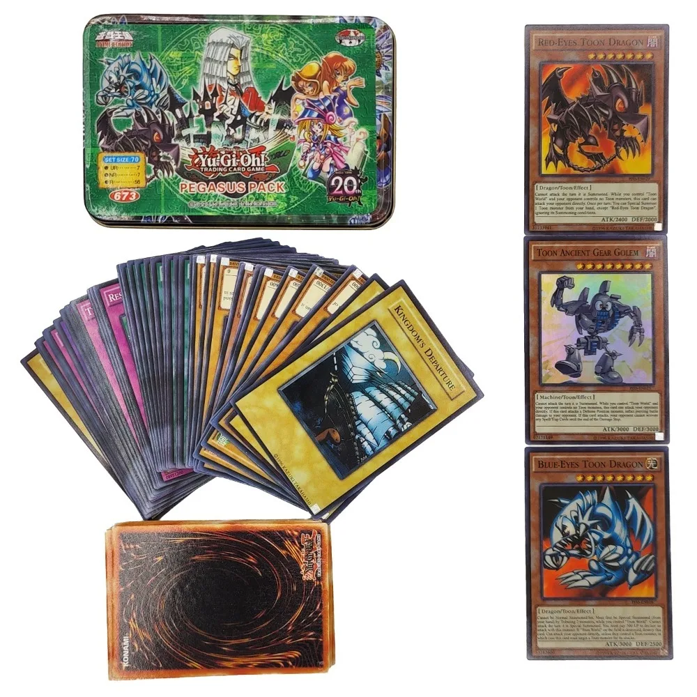 Yu gi ohホログラフィックカード,ブリキの箱,デッキ,英語のTCG,ダークマジシャンコレクション,ゴールデンカードゲーム