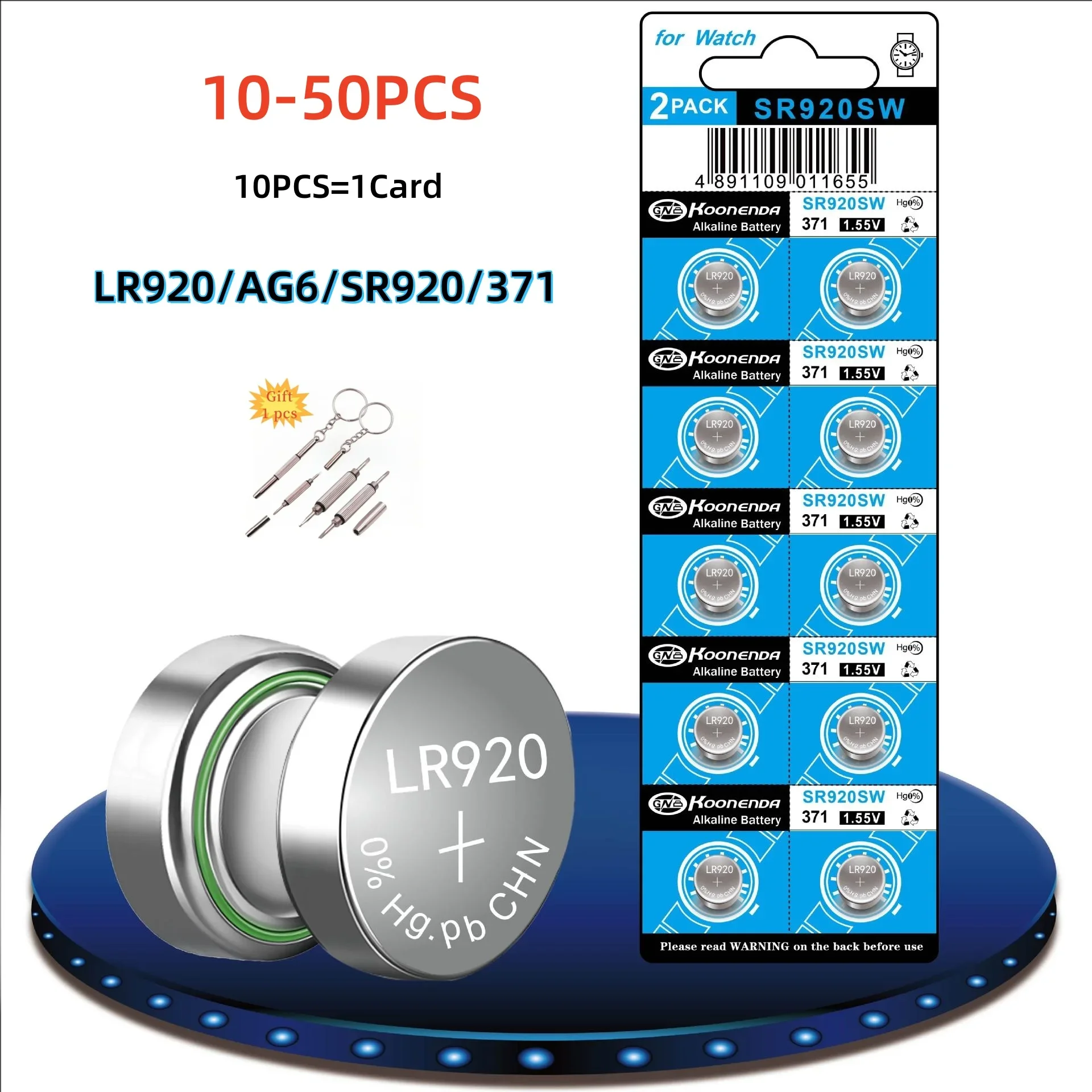 2-10PCS AG6 Button Cell Battery 1.55V Coin Alkaline Battery 371 SR920SW LR920 SR927 Batteries for Watch Toys