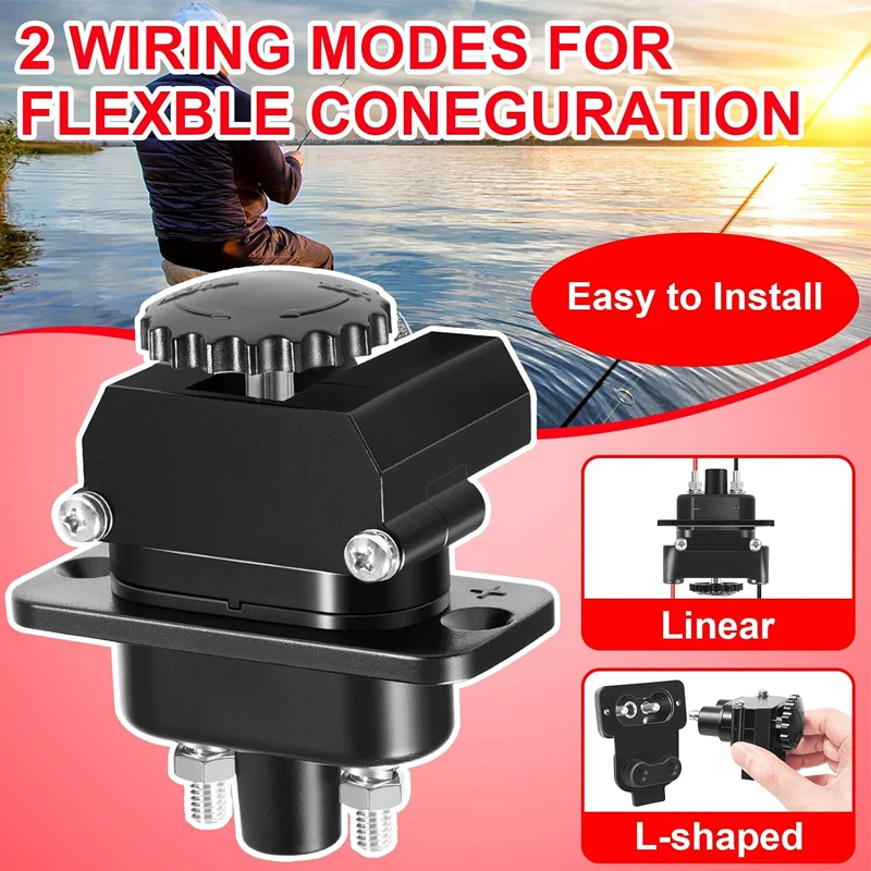 027-0004-KIT Trolling Motor Plug,DC Power Connector | L-Shaped & Linear Straight Mount, for Battery Tender with 80A/90A Capacity