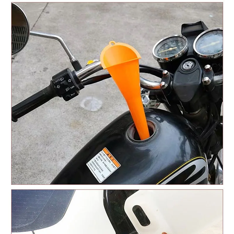 Plastic Funnel Extended Neck Oil Funnel Portable Refueling Funnel For Motorcycle Car Vehicle Oil Changing Water Filling Daily