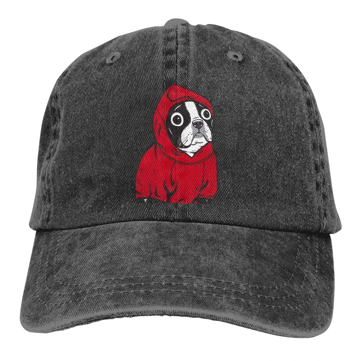 Boston Terrier In A Red Hoodie Baseball Caps Peaked Cap French Bulldog Pet Dog Lover Sun Shade Hats for Men