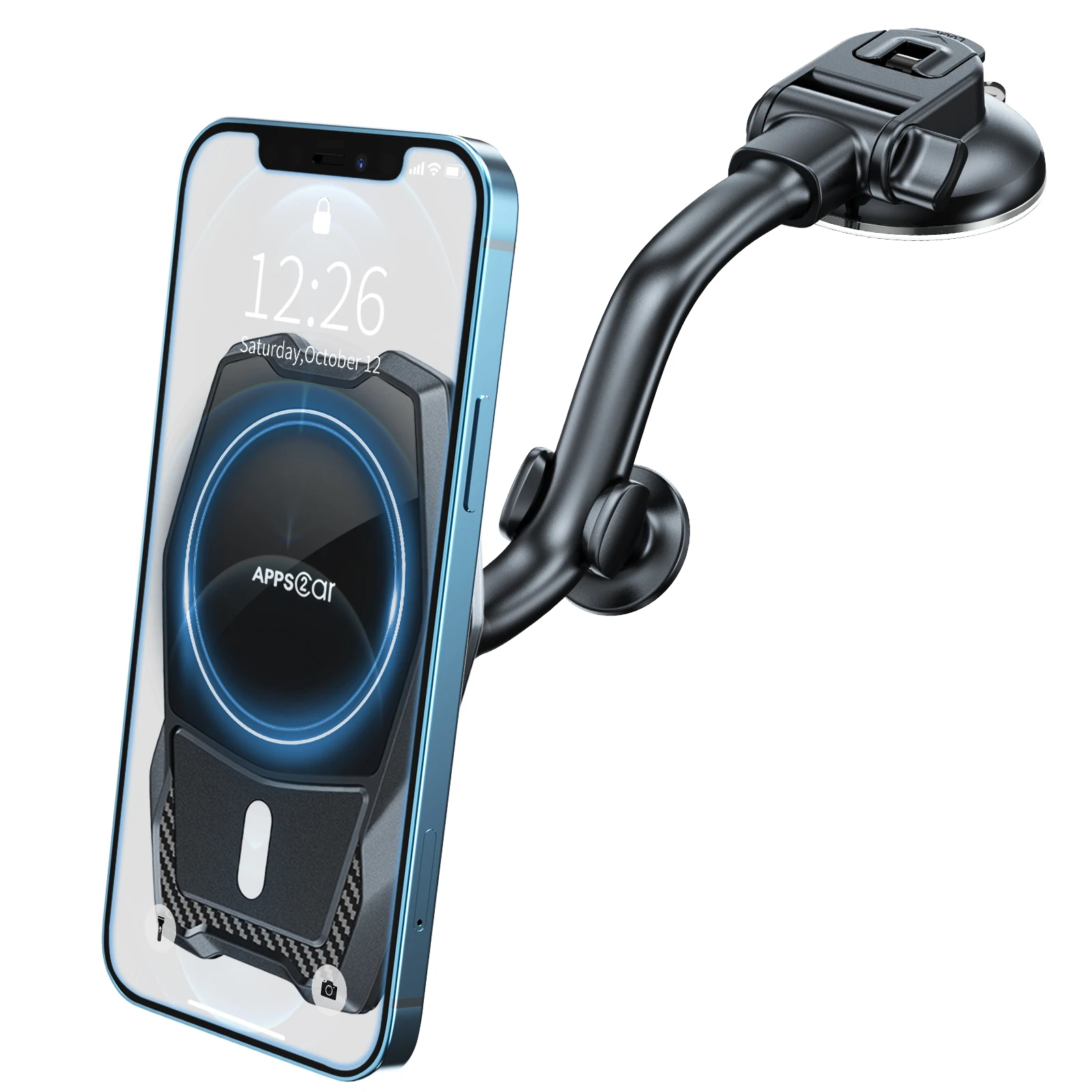 APPS2CAR Car Phone Holder Handsfree Suction 360 Degree Rotation Strong Magnets Car Phone Holder for All Phone