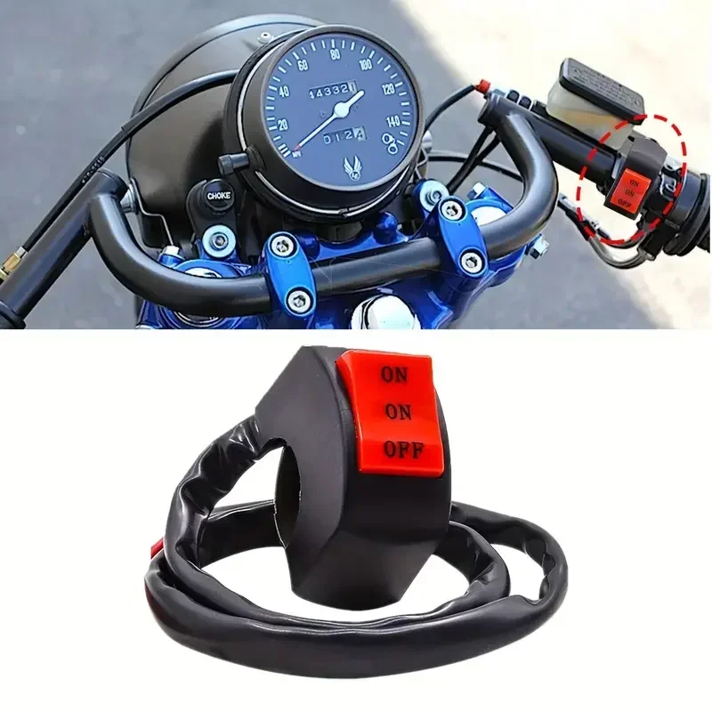 

LED Spotlight Motorcycle Handle Switch: 3-Line Headlight Control, Far/Near Beam, Universal Car/Bike Handlebar Part