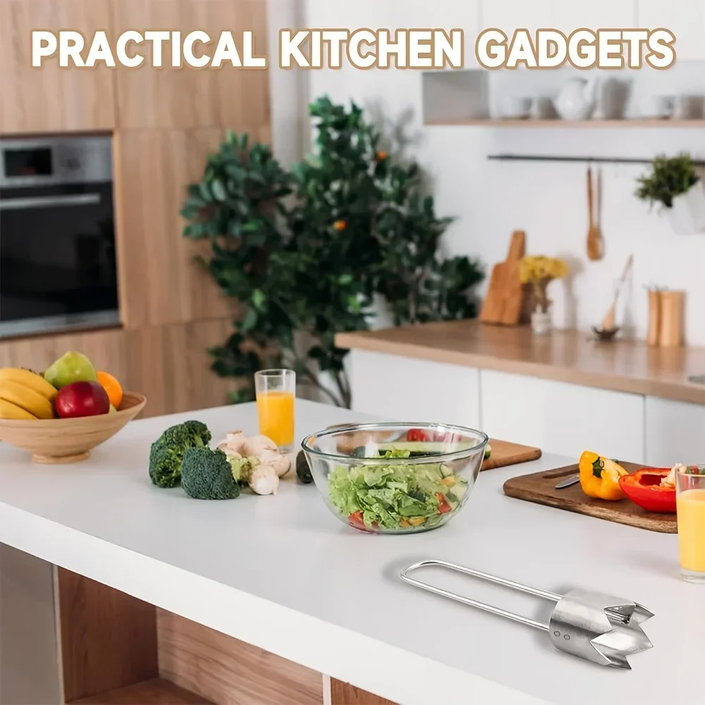 1pc Stainless Steel Fruit & Vegetable Corer Red Bell Pepper Seed Remover Universal Kitchen Gadget for Apple Pear Tomato Pepper view 3