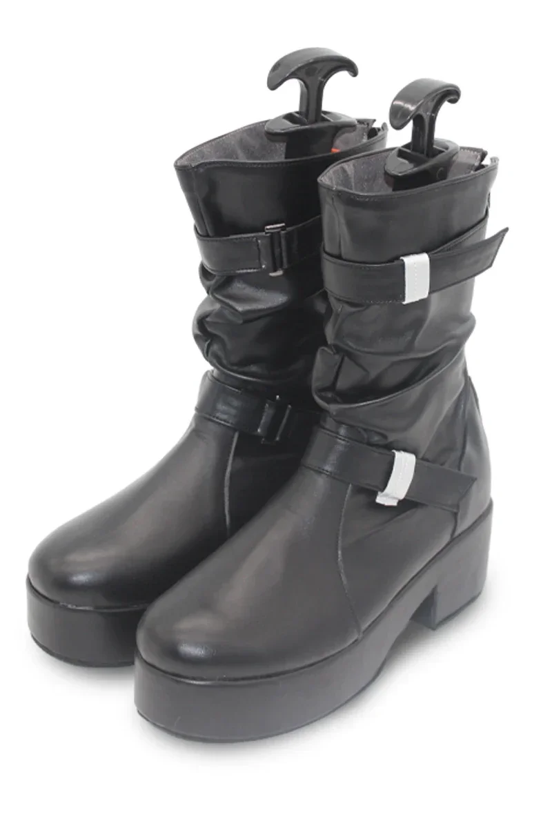 Misaki Scarpe Cosplay Gioco Blu Archivio Puntelli Cosplay Scarpe in pelle PU Stivali di Halloween Realizzati su misura