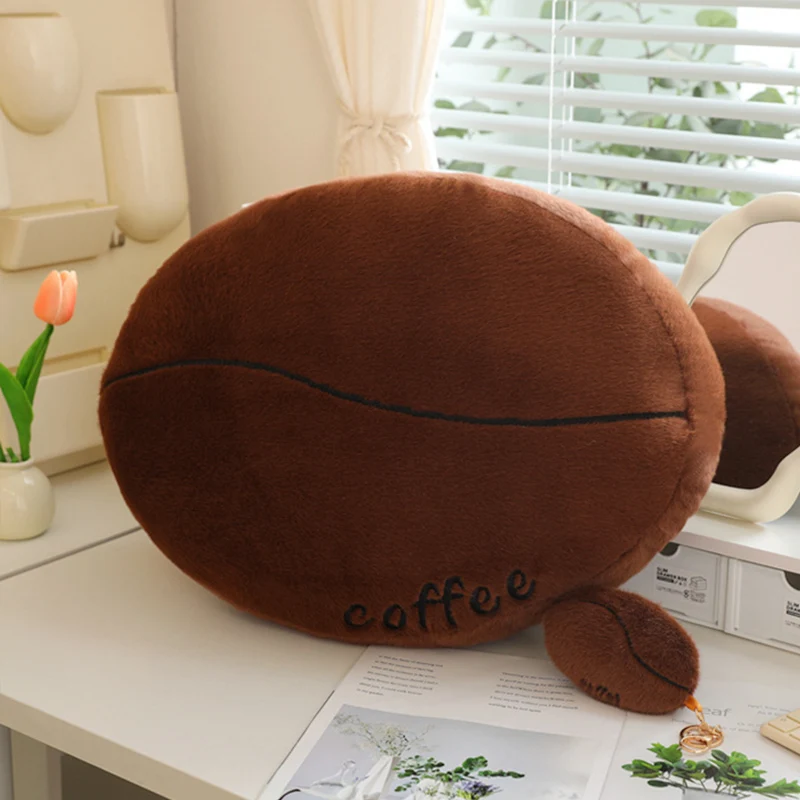 

Креативный плюшевый брелок в виде кофейного зерна, реалистичная плюшевая игрушка в виде кофейного зерна, удобная мягкая подушка в форме кофейного зерна, мягкая подушка-растение