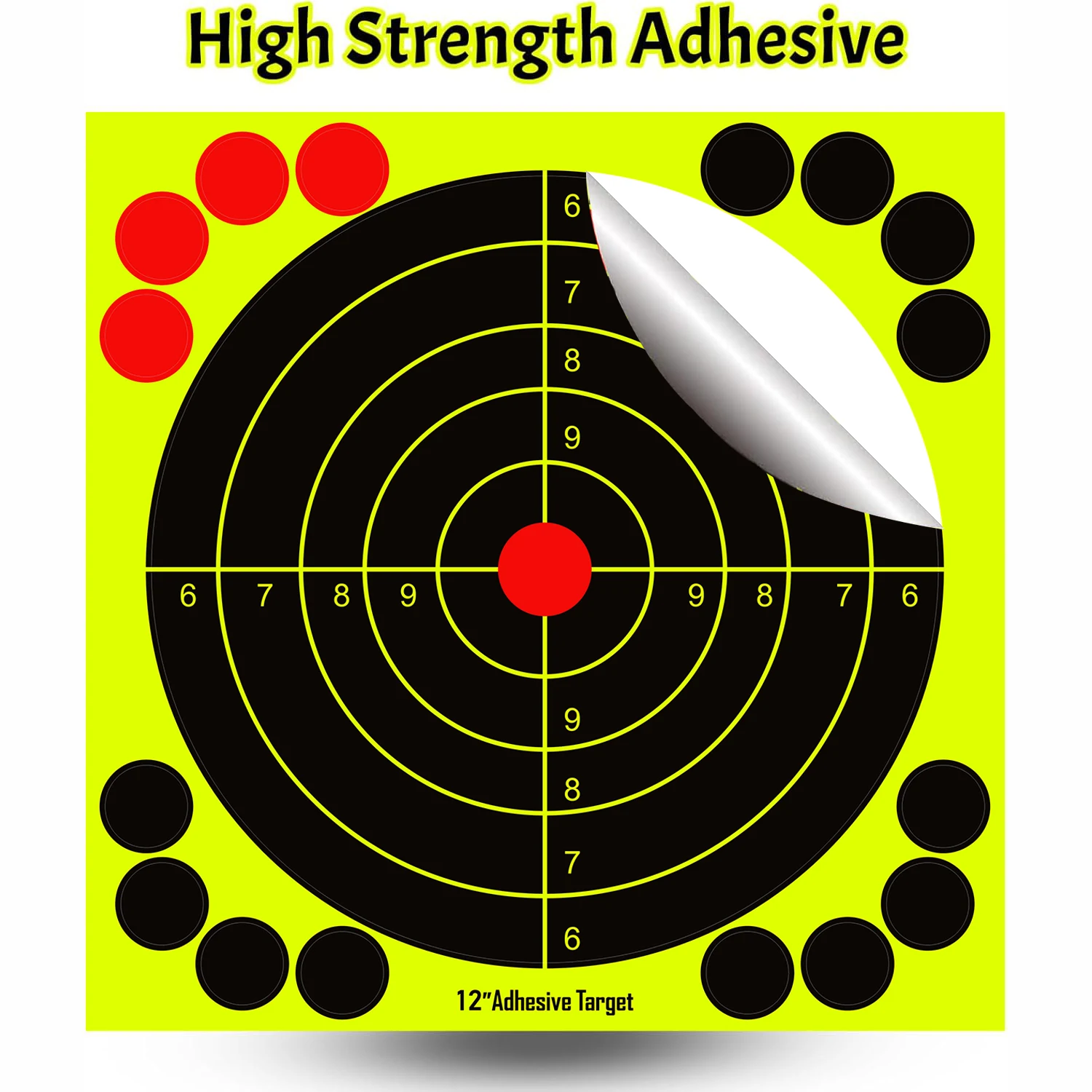 12x12 Inch Splatter Adhesive Targets Stickers Reactive Shooting Targets with Yellow Effect for Outdoor Indoor Shooting Practice