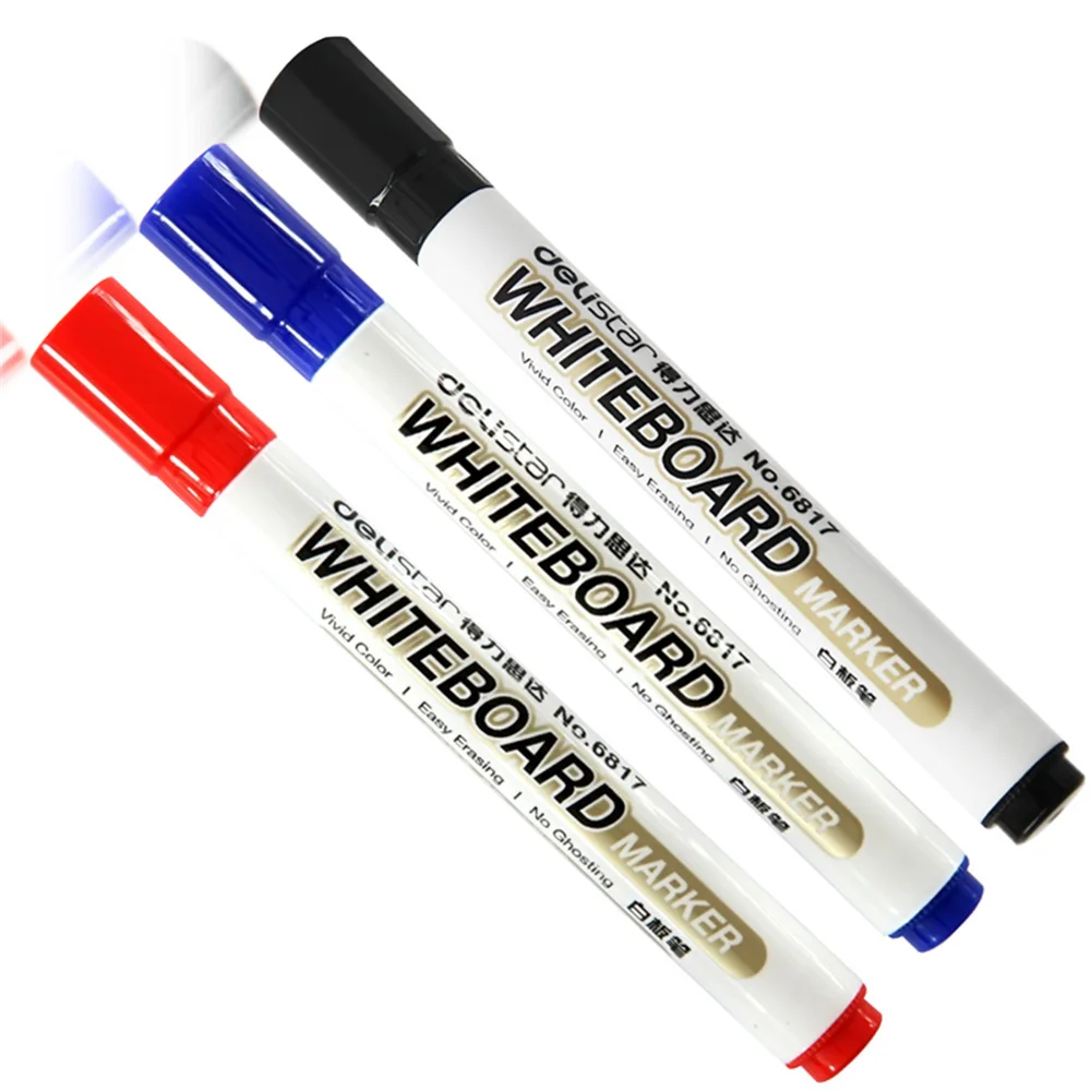 Deli 2mm Whiteboard Markers Easy Erasing Mark Pen Children Student Writing Drawing Graffit No Ghosting Office School Stationery