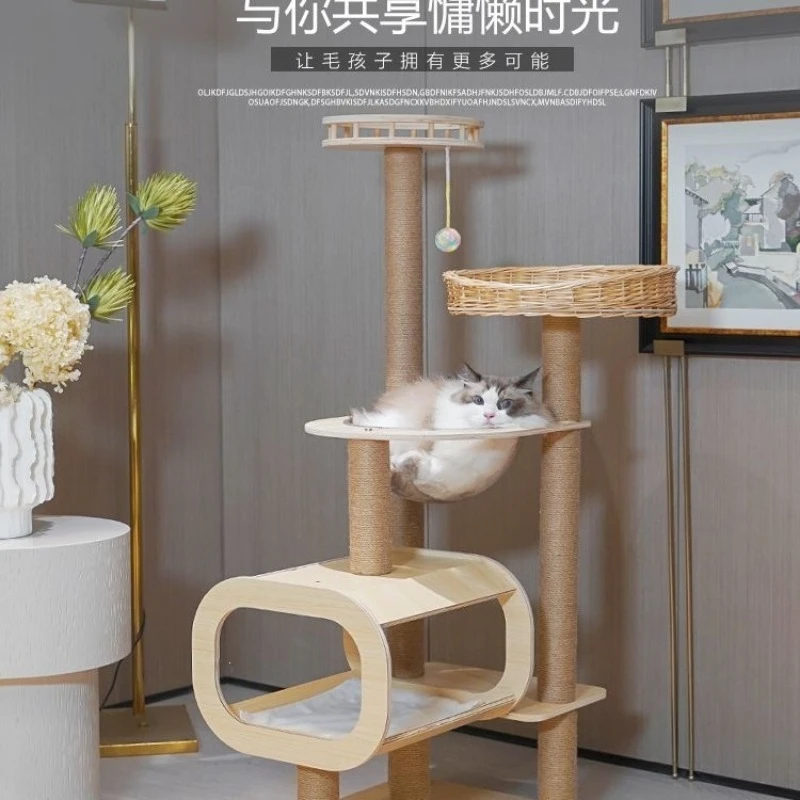 Space capsule stable pet small apartment cat litter multi-layer scratching column summer cat litter indoor climbing