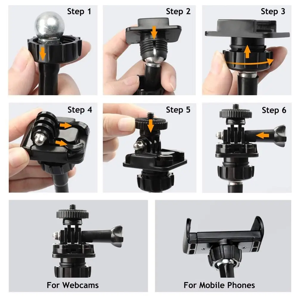 

Foldable Gooseneck Clip Camera Bracket Universal Multifunctional Mobile Phone Holder 360° Adjustable 60cm Camera Clamp Bracket
