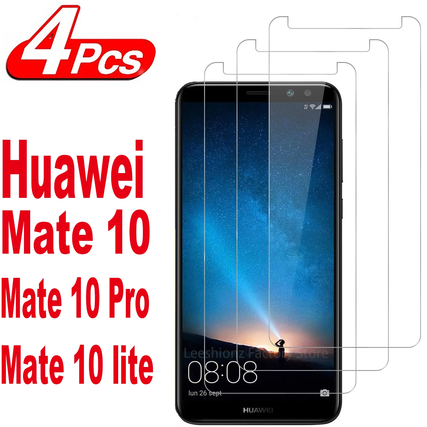 

9H Protection Tempered Glass Film For Huawei Mate 10 Pro Lite 2/4Pcs HD Screen Protector Glass