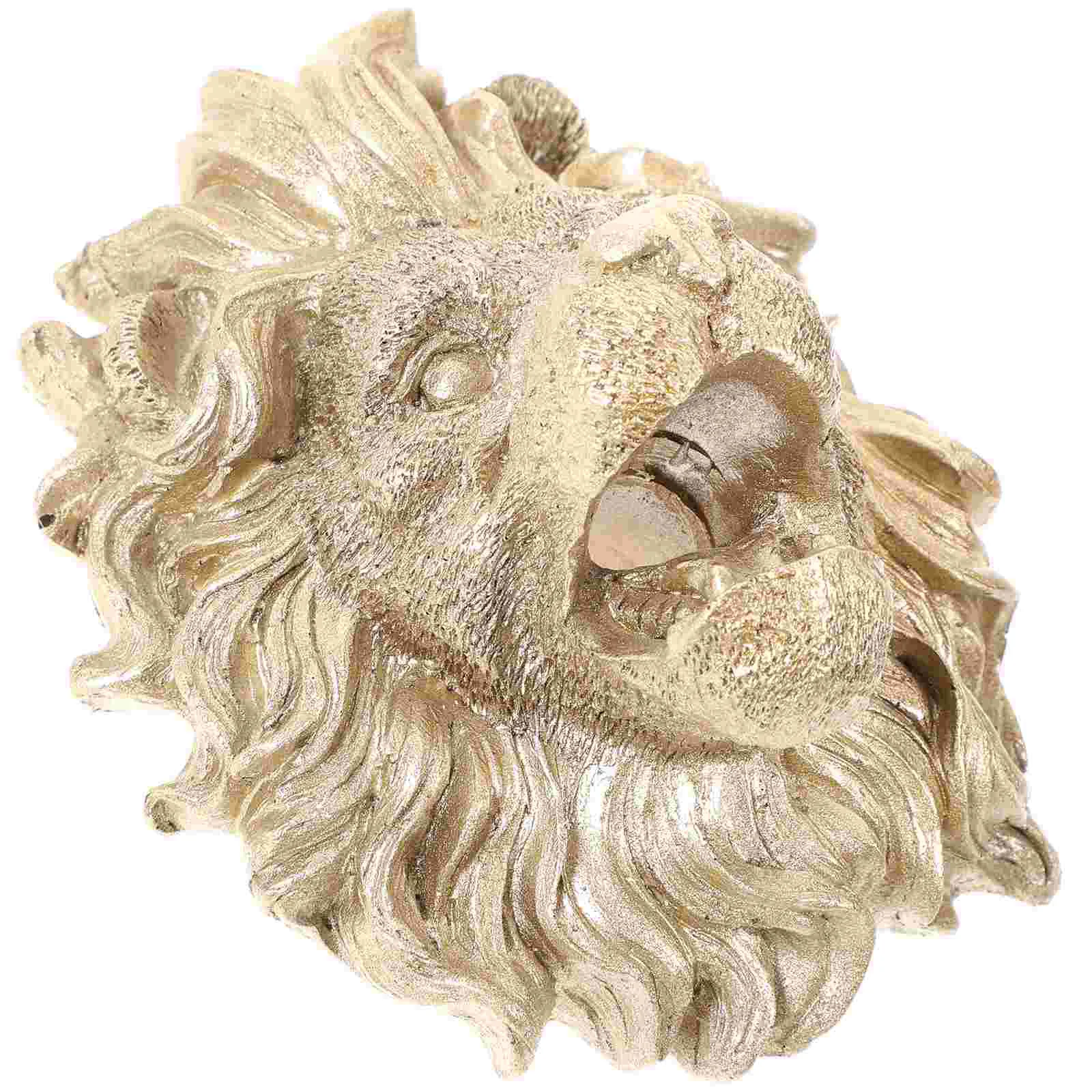 

Outdoor Fountain Nozzle Decorative Spray Lion Head Courtyard Sprayer Wall Mount Pond Natural Resin Office