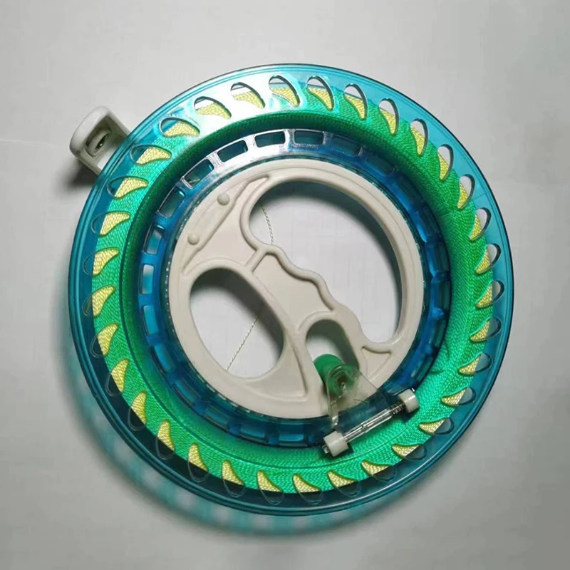 Enrouleur de roue de feu pour bobine de cerf-volant Durable 200/300/400M, 1 pièce ronde bleue avec ligne de ficelle, pour cerfs-volants en plein air