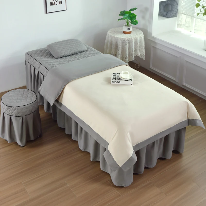 4pcs Rose Beauty Salon Bedding Sets Massage Spa Bed Cover Bedspread +Pillowcase +stool cover +Duvet Cover Club Salon Sets