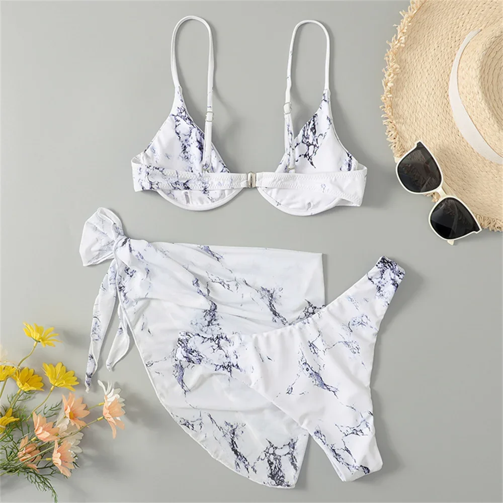 البقرة طباعة البيكينيات مجموعة Underwire ملابس السباحة عارية الذراعين بيكيني عطلة ملابس السباحة شبكة التستر النساء الشاطئ الصيف الزي ثوب السباحة