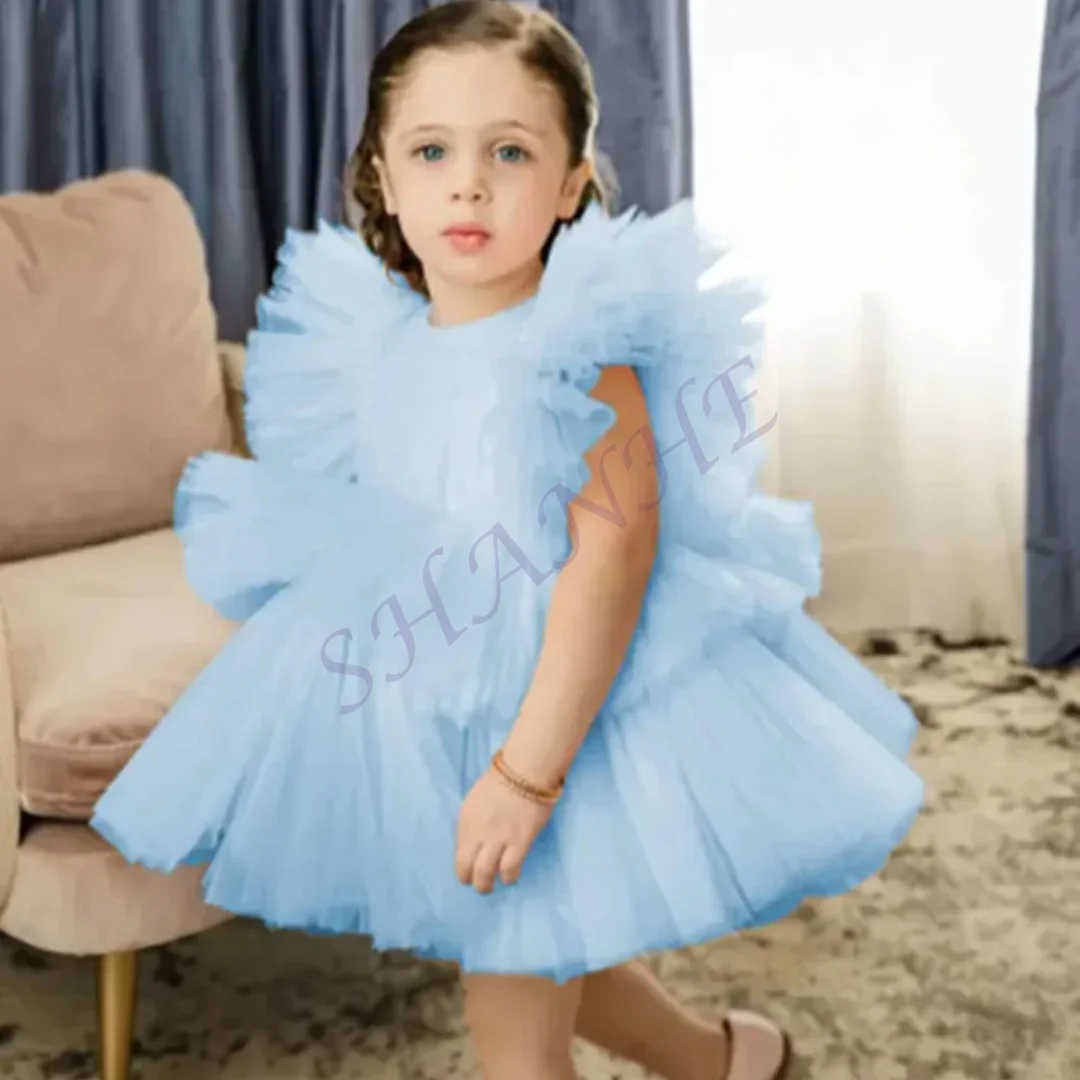 

Customized Pink Flower Girl Dresses For Wedding Appliques With Bow Classic Princess Birthday Evening Party Formal Events Gown