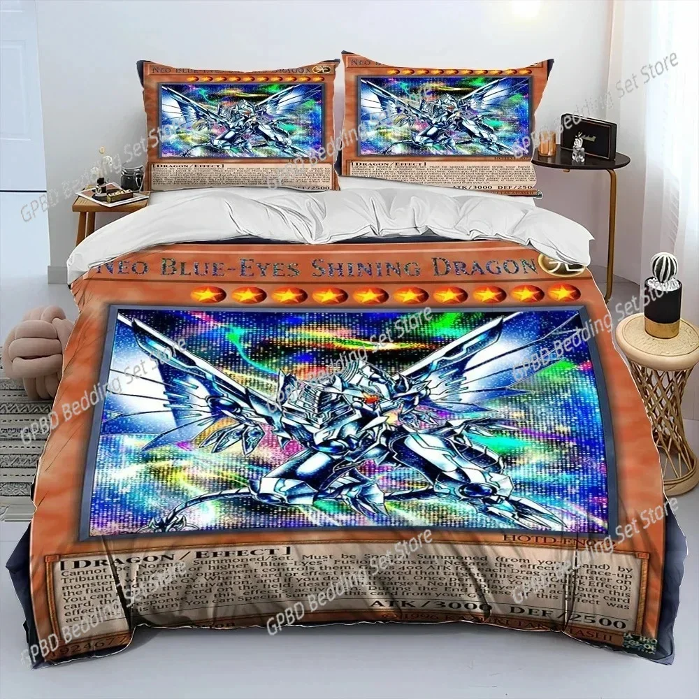

Luxury New 3D Print Yu-Gi-Oh MONSTER CARD Anime Bedding Set Duvet Cover Bed Set Quilt Cover Pillowcase Queen Size Boys Adult