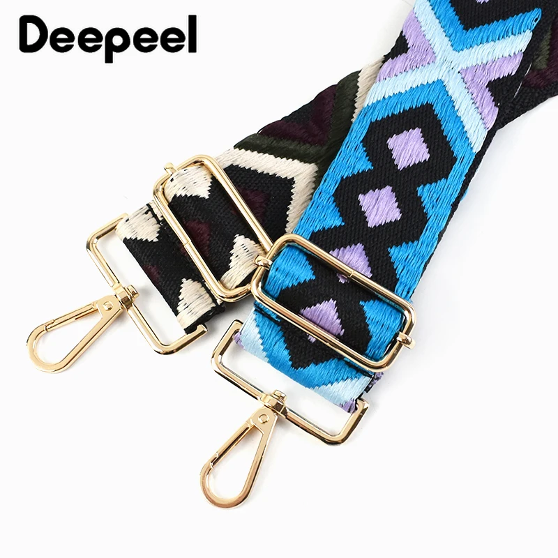 Deepeel 5cm Wide Ethnic Style Women\'s 80~130cm Adjustable Shoulder Strap Crossbody Replacement Belt Straps Bags Accessories