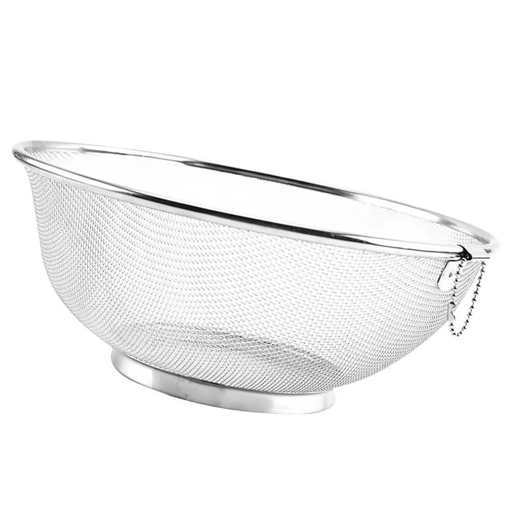 

Корзина для мытья фруктов и овощей из нержавеющей стали, дуршлаг, сливная корзина, кухонный контейнер для хранения, серебристый
