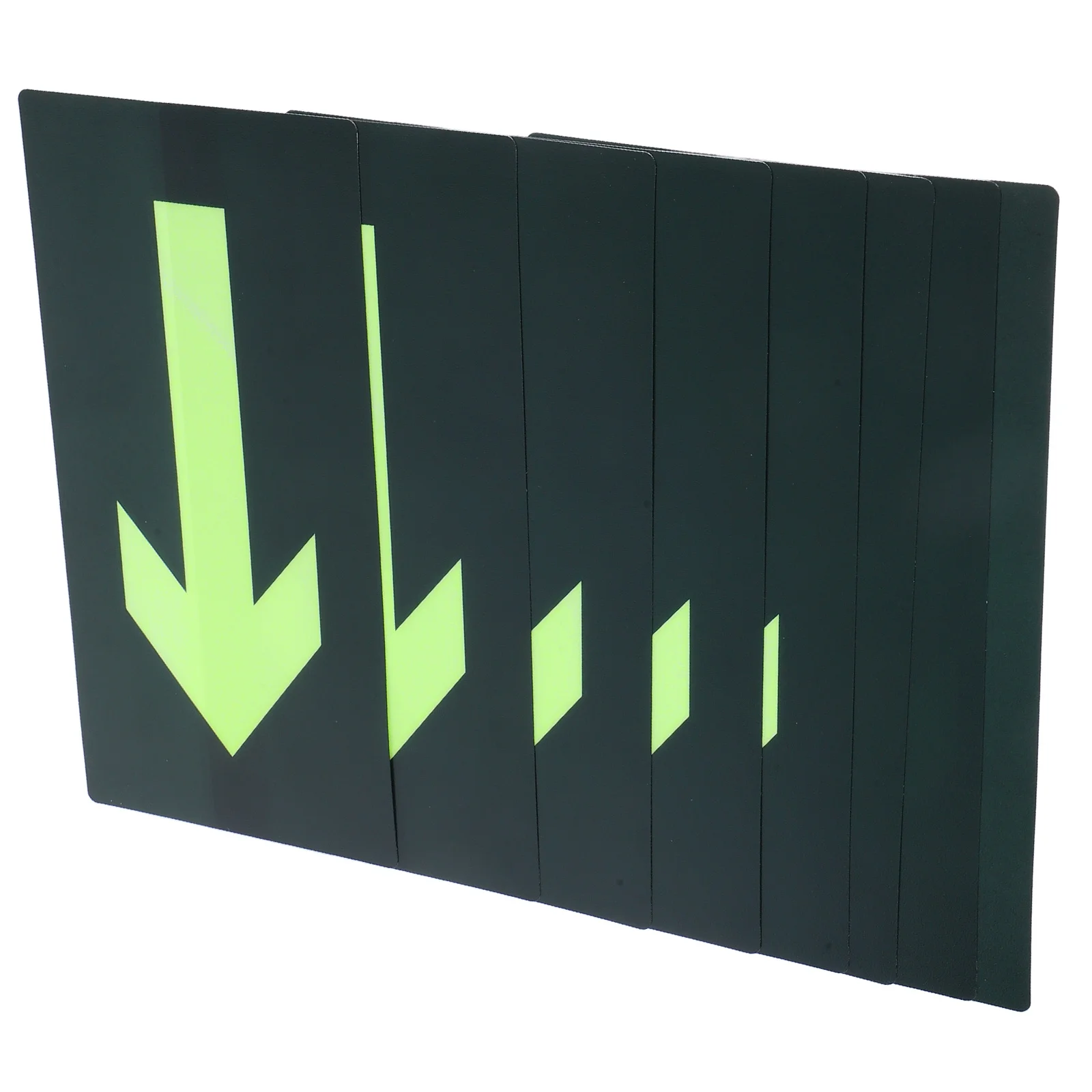

8 pcs Night Glow Evacuation Stickers Waterproof Arrow Signs For Emergency Exit Public Spaces Safety Directional Decals Fire