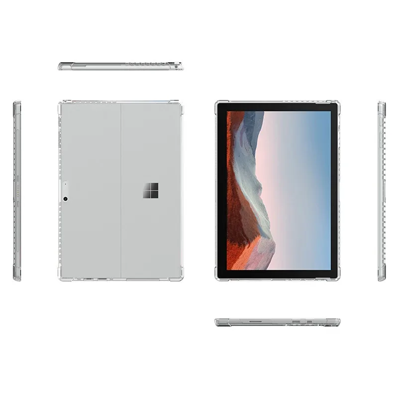 For Microsoft Surface Pro 7 Plus Case 12.3Inch TPU Transparent Protection Accessories for Surface Pro 4 5 6 7 Tablet Cover Funda