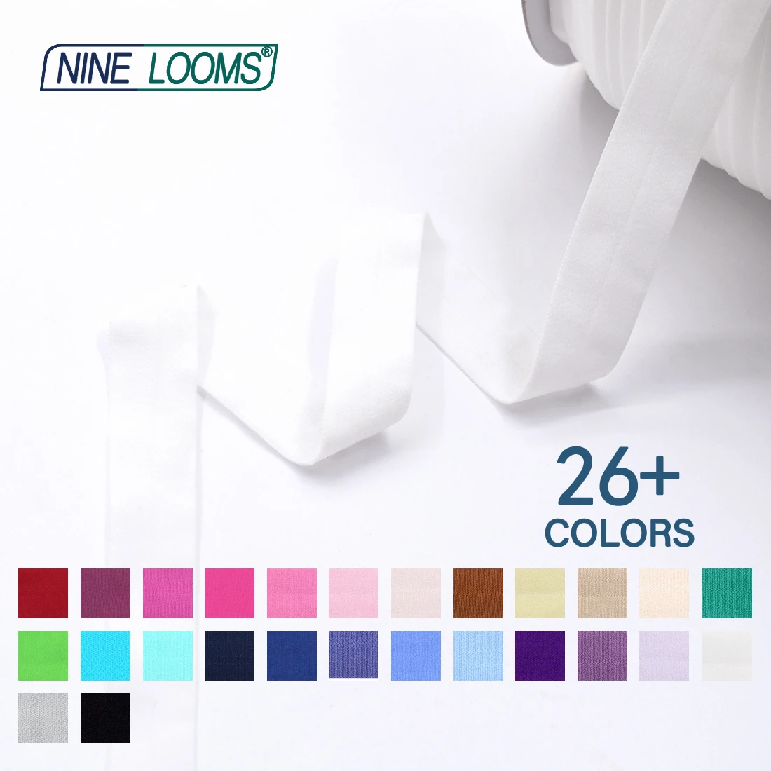 Neun Webstühle matt faltbar elastisch Feind 3/4 "20mm solide nicht glänzende Spandex Band Unterwäsche Dessous Näh besatz 50 Yard von Spule – Detail 25