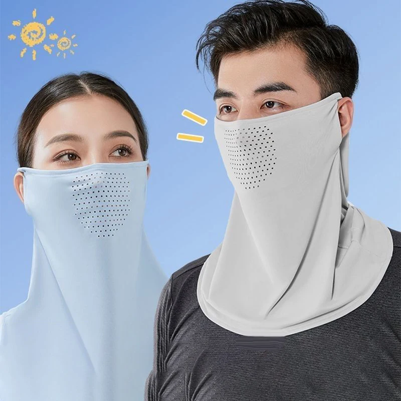 Bavoir de protection contre les UV pour le cou et le visage, écharpe de protection solaire, couverture ronde pour le sport en plein air, masque de glace