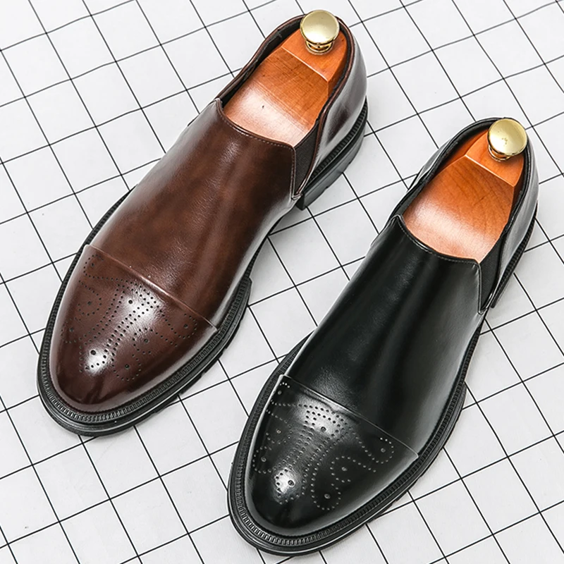 

Высококачественные формальные оксфорды-броги, кожаные туфли, мужские классические модельные туфли, свадебные повседневные деловые кожаные туфли в социальном стиле, мужские туфли