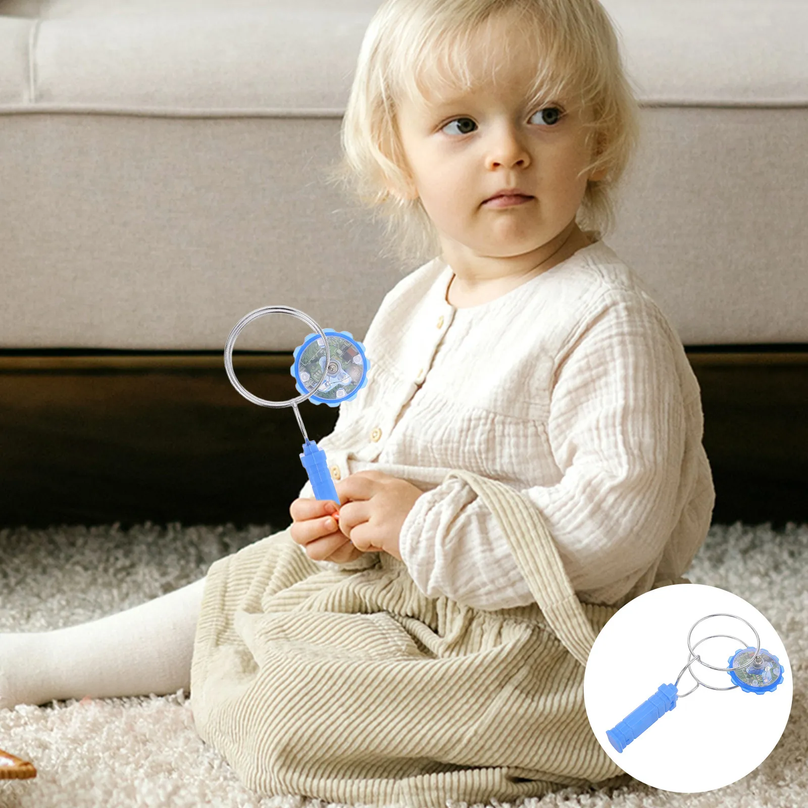 

8Pcs Light Up Spinning Tops Blue Portable Gyro Kids Party Favors Birthday Goodie Bag Fillers Glow in The Dark Carnival Festival