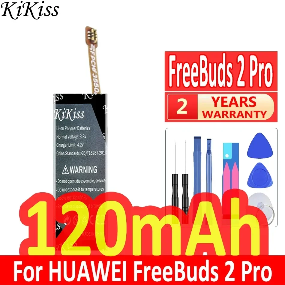 Мощный аккумулятор KiKiss 120 мАч/600 мАч для HUAWEI FreeBuds 2 Pro CM-H2 FlyPods TWS CM-H2S, зарядное устройство для Bluetooth-гарнитуры