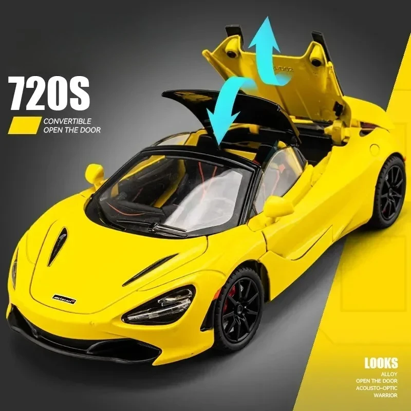 جديد 1:24 720S سباق السيارات نموذج دييكاست سيارة رياضية معدنية نموذج محاكاة الصوت والضوء جمع لعبة أطفال هدية #1