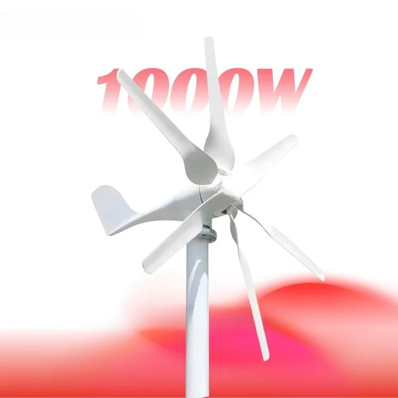 

12V 24V 1000W 6 Blade Horizontal Home Wind Turbine System Customizable Rotor Diameter CE Certified Energy Generator