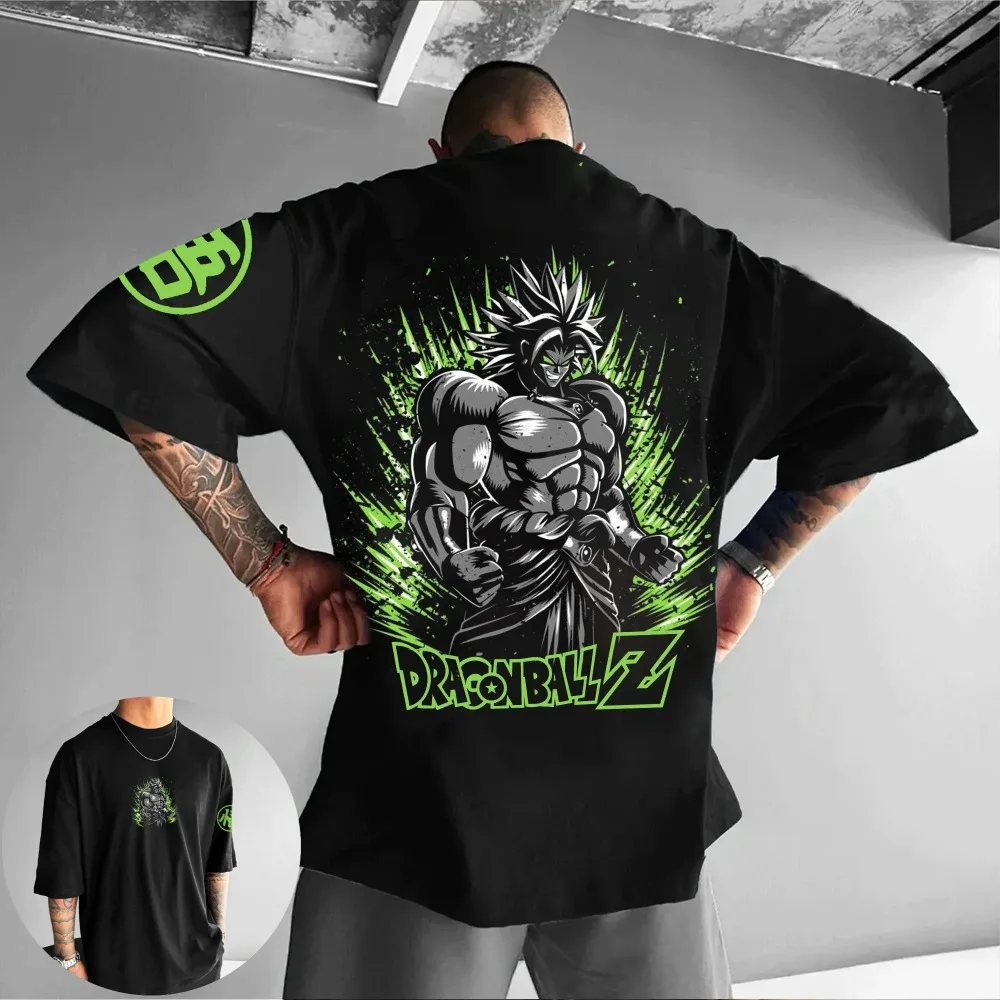 

Dragon Ball Animation Peripheral Printing T-Shirt 2026 Summer Men's Street Hip Hop Loose Casual Street Trend Short Sleeve Top