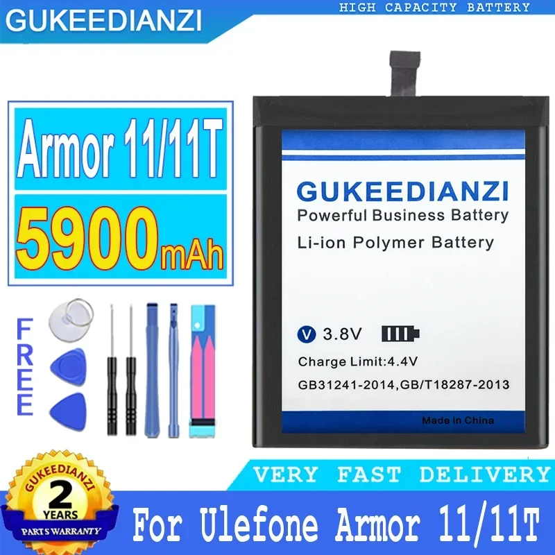 High Capacity 5900mAh Ulefone Armor 11 Battery For Ulefone Armor 11 11T  Android 10 5G Smartphone Battery