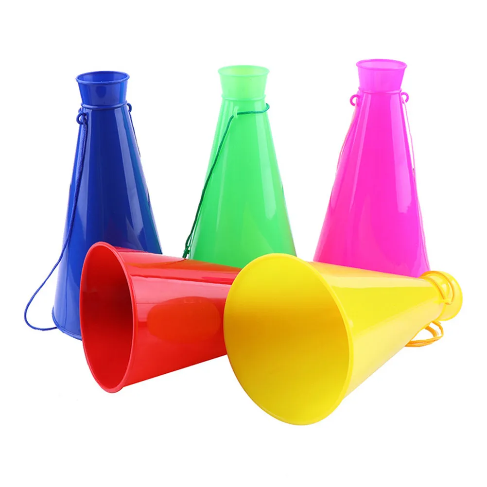 6Pcs Plastic Stadium Horns For Birthday Party Games Football Trumpet Cheer Prop Favor Loudspeaker Fans