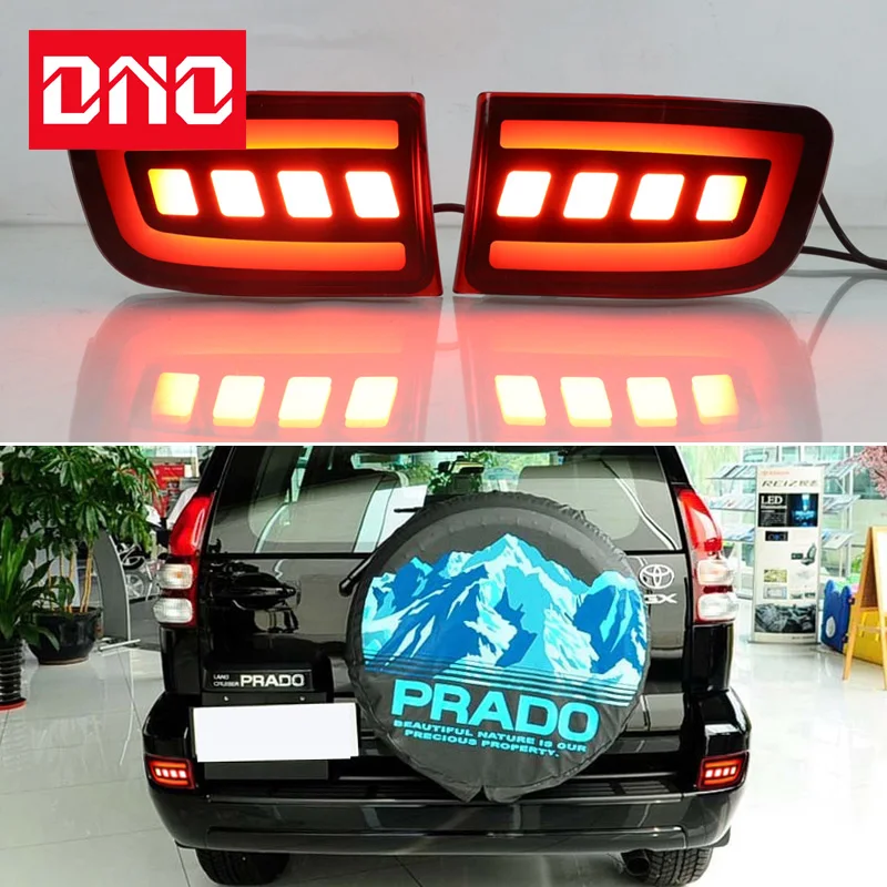 

Car LED Rear Bumper Lamps For Toyota Prado 2003-2009 LC300 Fog Lamps Brake Turn Signal Reflector Indicators Taillights