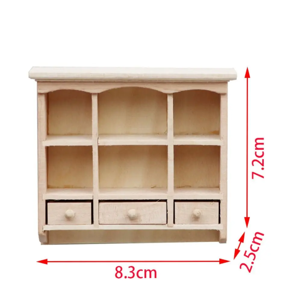 Wall Hanging Dollhouse Wood Cabinet Display Stand Scene Decoration Miniatures Cupboard Simulation 1:12 Dollhouse Furniture Decor