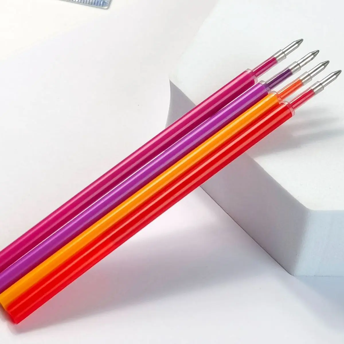 8 Stk/set Uitwisbare Gel Pen Navulling 0.5Mm Bullet Tip Blauw Zwart Rood Inkt Navulling Staven 8 Kleur Schrijftekening Schilderij Wasbaar Handvat