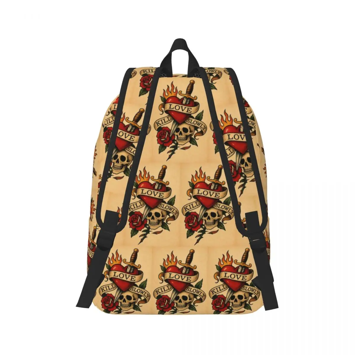 Love Kills Slowly Tattoo Art Of Passion And Pain Backpack Daypack Large Capacity BookBag School Bag Shoulder Bags for Men Women
