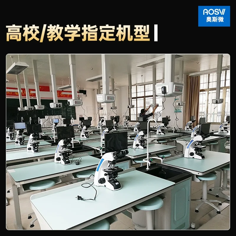 Microscópio de laboratório trinocular 1600X profissional de alta qualidade com câmera para bactérias e análise