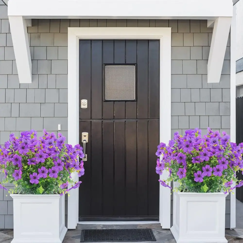 زهرة اصطناعية من الأوكالبتوس واقعية ، زهور الخريف البنفسجية الجمالية ، الحرير الصناعي ، الخريف ، المزارعون في الهواء الطلق ، الشرفة الأمامية #4