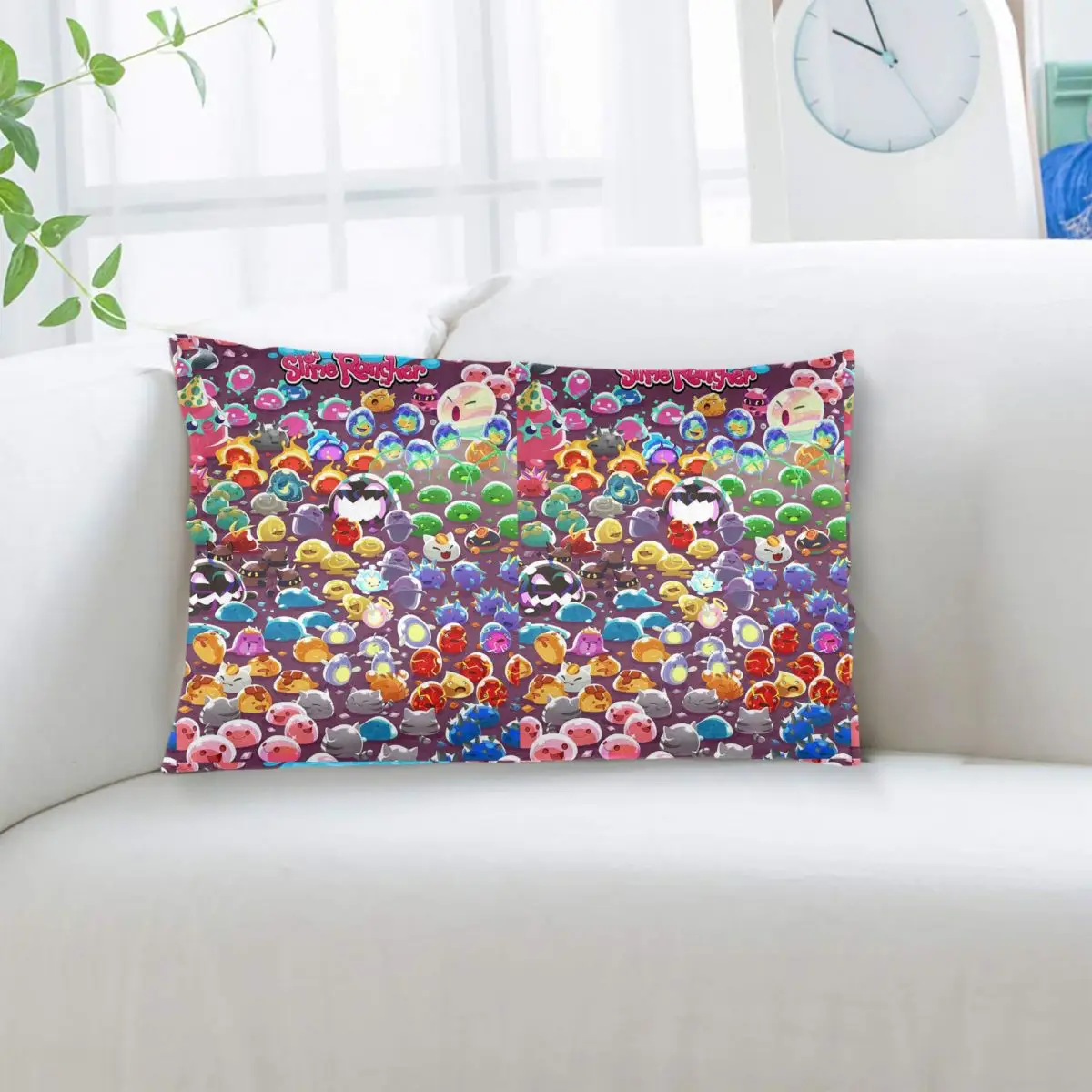 Slime Rancher Cartoon Game Anime Cute Rectangle Pillowcase Cushion Cover Decor Bedroom Bed Home Comfort Throw Pillow