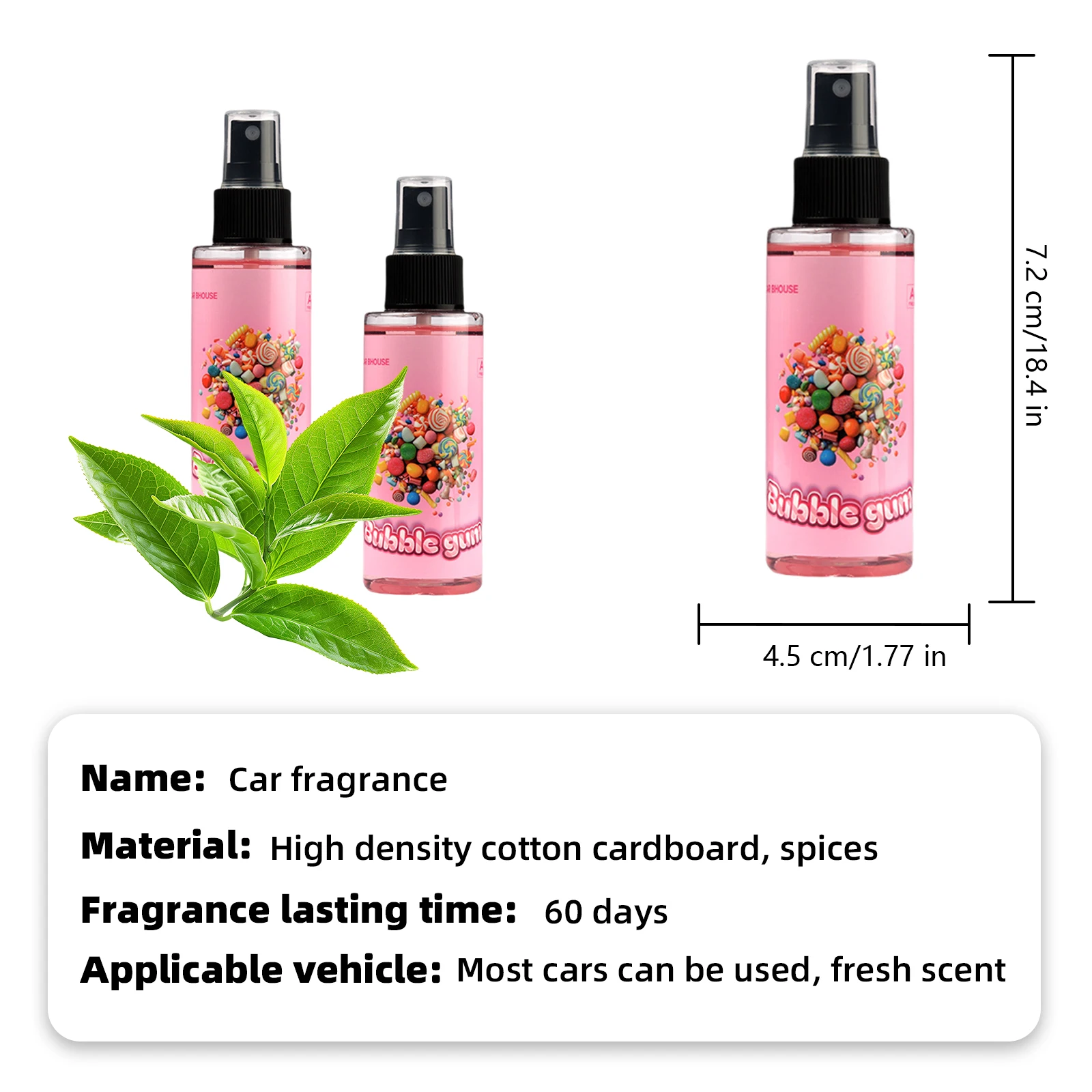 100ml BUBBLEGUM-Scented Hand-Sprayed Air Freshener – Car Spray, Home Air Purifying & Deodorizing Fragrance