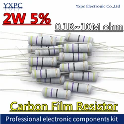 20 piezas resistencia de película de carbono 2W 5% 0.1R ~ 10M 10R 22R 33R 100R 220R 330R 1K 2,2K 3,3K 4,7K 10K 22K 47K 100K 1M 100 220 330 ohm