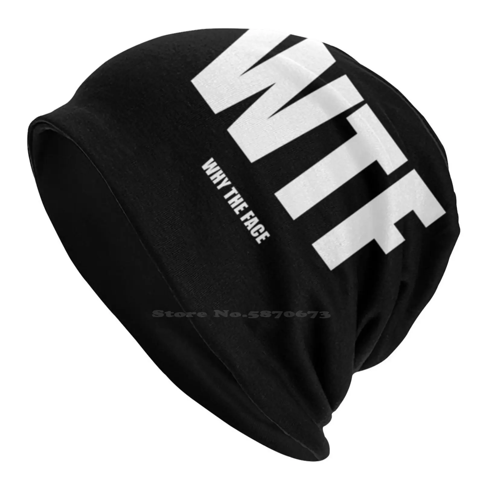 Wtf : Why The Face ( Black ) Knitted Hat Warm Beanie Outdoor Caps Wtf Why The Face Modern Family Phil Dunphy Funny Quote Comedy