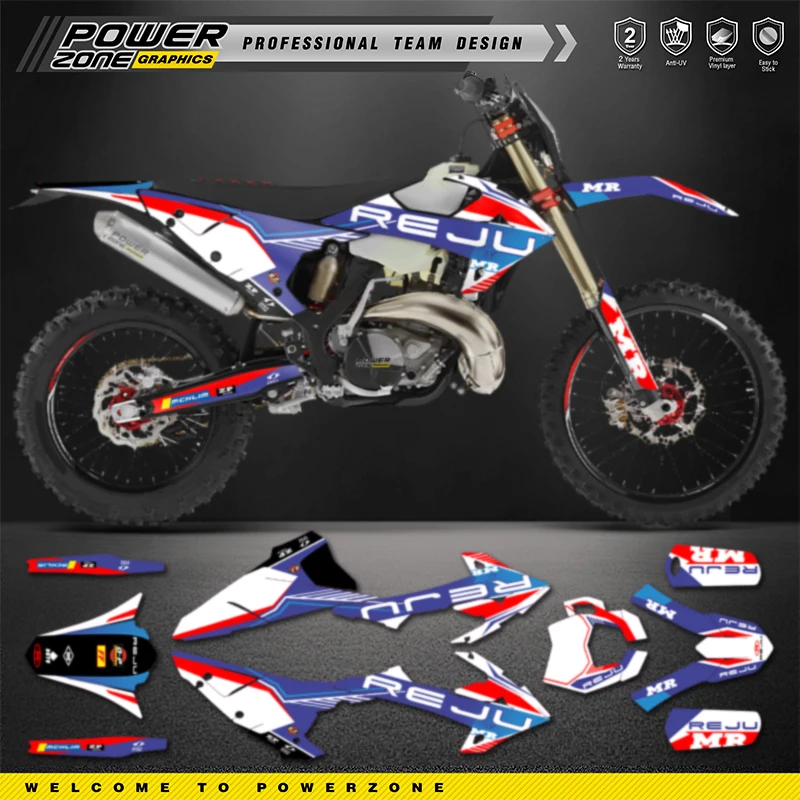 PowerZone Custom Team Graphics Backgrounds Decals Stickers Kit For RIEJU MR 300 2020 2021 Number Name Customize 01