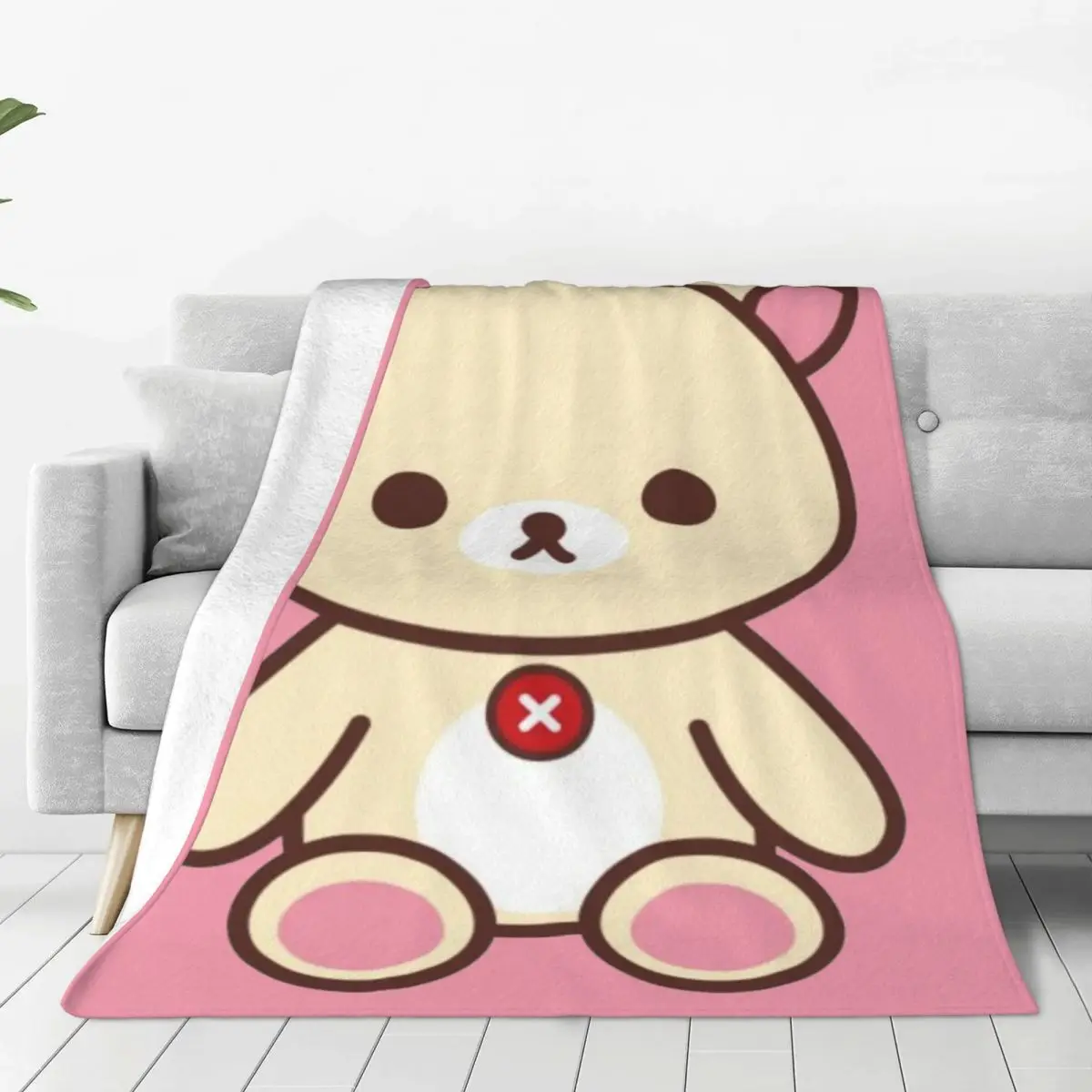 

Одеяло с героями мультфильмов Rilakkuma на заказ, мягкие фланелевые флисовые теплые пледы с 3D принтом для дома, спальни, дивана, покрывала