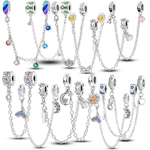 Sicherheitskette Chop 925 Silber CZ Pave 12 Hauptverkäufe Pandora Silver 925 Schließung - №11