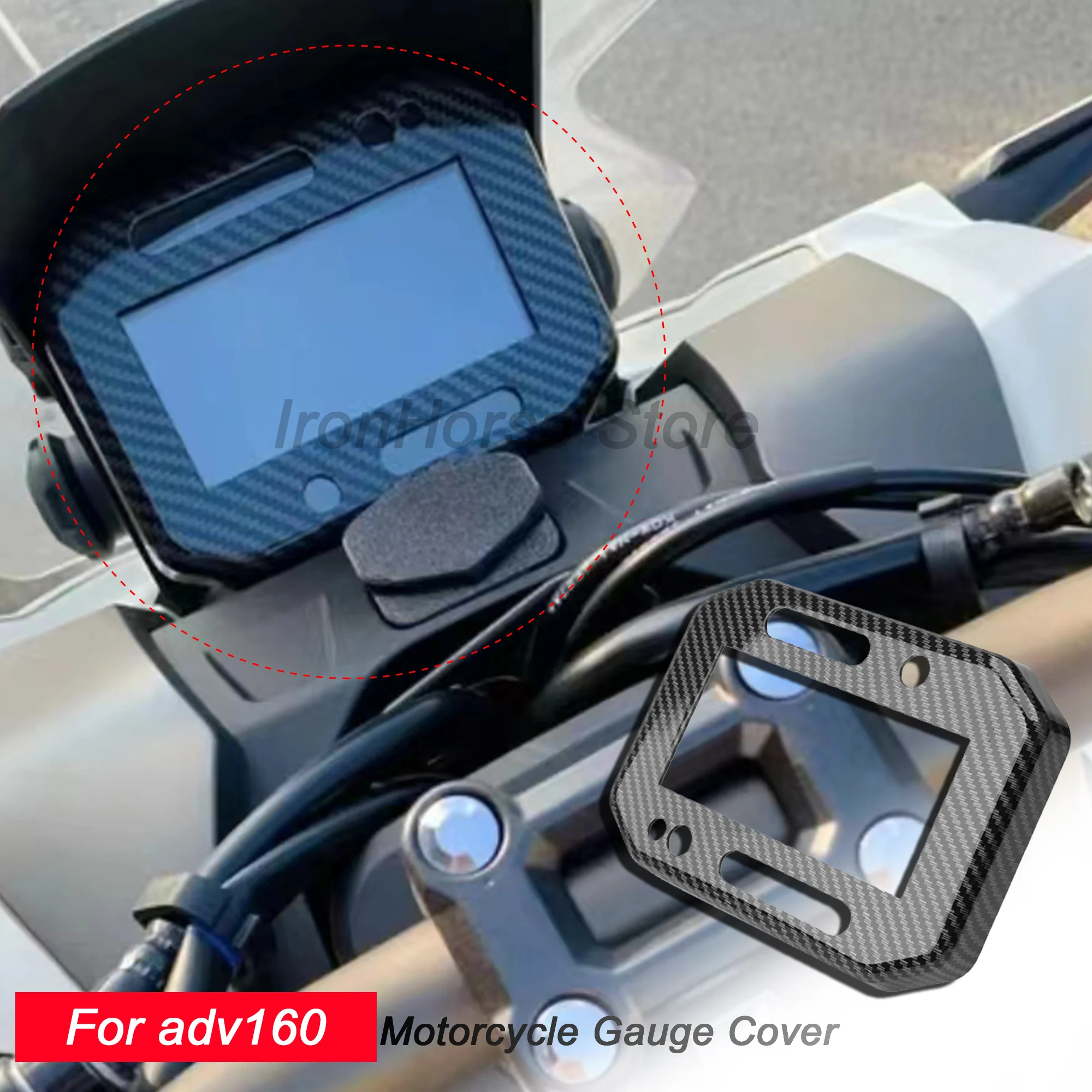 Penutup Instrumen Sepeda Motor untuk HONDA ADV160 2021-2024, Tekstur Serat Karbon, Pelindung Dashboard Anti Gores