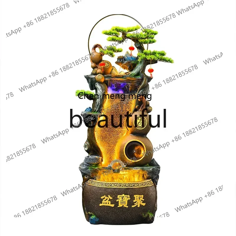 zJ Rockery flowing water fountain ornament floor-to-ceiling living room office alpine circulating water landscape decorationK182